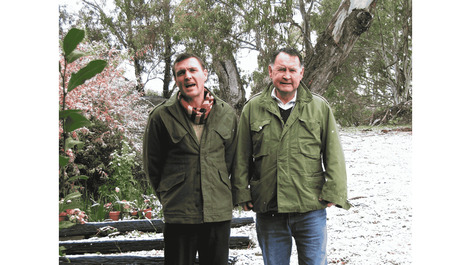 Two guys in Army Jackets