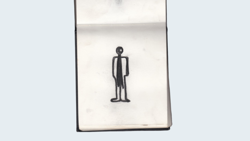 Charcoal solitary figure